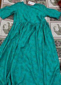 Elegant Teal Printed Dress SIZE M
