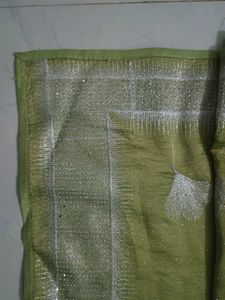Green Saree with Leaf Design