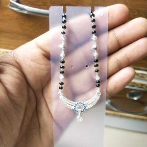 Pure Silver Beautiful Blue CZ Mangalsutra