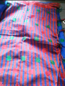 New Blue Saree With Blouse