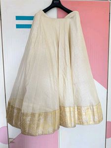 Cream Lehenga With Pink Thread And Sequin Kurti