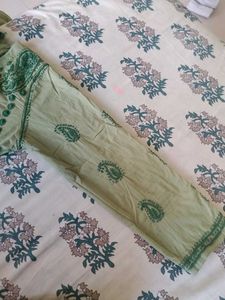 Green Embroidered Kurta