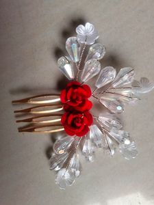Stone Beaded with rose design Fancy Hair Clip/Side