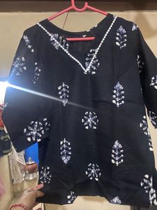 New Black And White Short Kurti