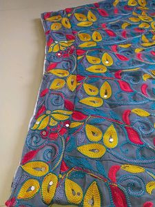 Kalamkari Allover Embroidery Mirror Work Lehenga