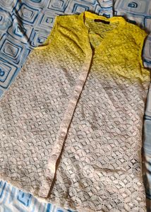 Yellow Ombre Lace Top