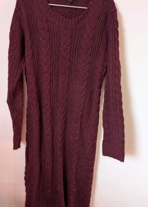 Burgundy Knit Sweater Dress