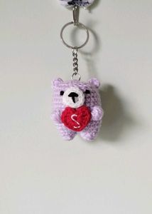 Gummy Bears with initial letter couples keychain
