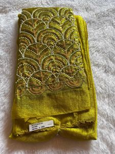 Embellished Bitz almond saree