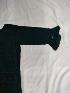 Black Embroidered Short Kurti For Women