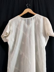 Women Off White ( Pale Yellowish) Fancy Top