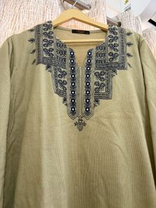 Elegant Khaki Green Kurti