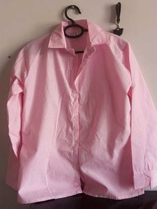 Pink White Lineing Shirt With Full Sleeve