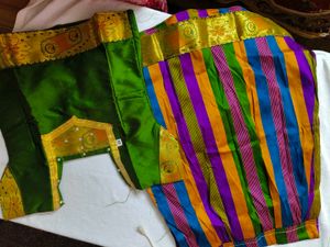 Green &amp; Gold Sari Blouse