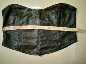 Black Faux Leather Corset Top