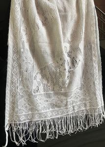 White Handcrafted Lace Dupatta