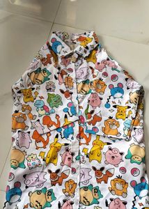Pokemon Print Button-Down Shirt