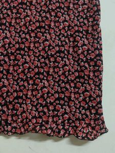 mesh floral skirt