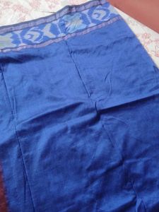 Ikat Blue Pattu Saree
