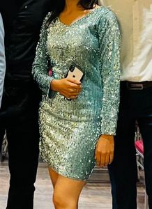 Blue Sequin mini Dress For Party