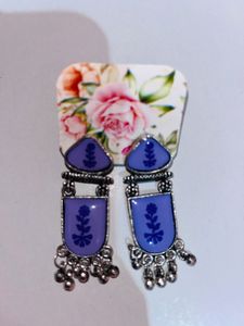 Purple Floral Earrings