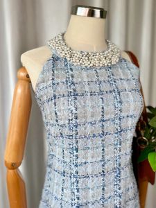 Chic Tweed Halter Dress