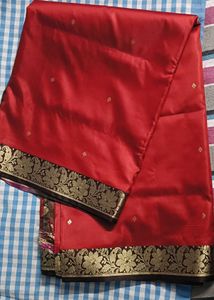 Elegant Red Embroidered Saree
