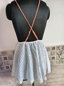 White Grid Mini Dress