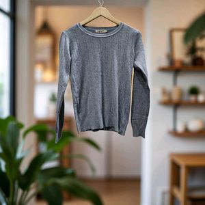 Gray Cable Knit Sweater
