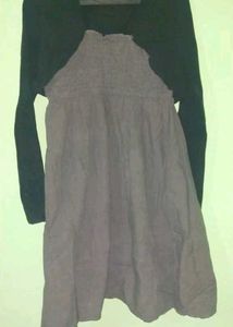 Gray Dress with Black frock + inner + 🎁