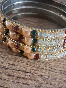Beautiful Stone&#39;s And Mothi Bangles