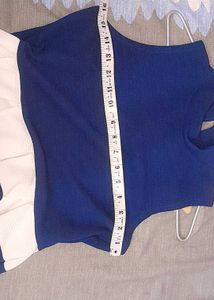 preppy navy blue and white mini dress