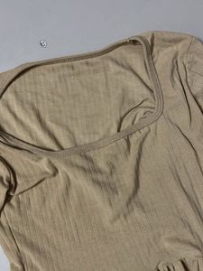 Beige Peplum Top