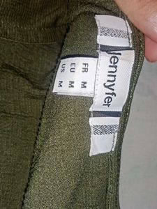 Olive Green Tie-Front Top