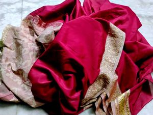 Maroon Colour Banarasi Silk Saree