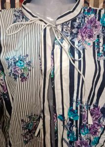 Floral print cotton shirt