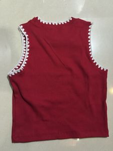 Red Top With White Detaling