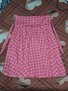 Pink Checked skirt