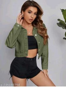 Olive Green Denim Jacket women