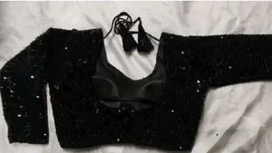 Black Sequin Blouse