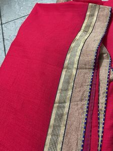 Pink Saree with Embellished Border