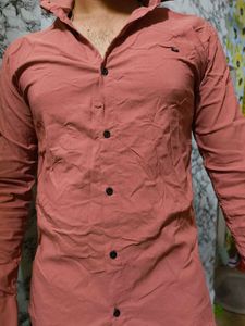Men Coral Color Shirt