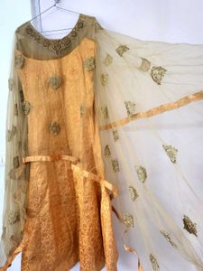 Banarsi Gown With Cape And Cancan