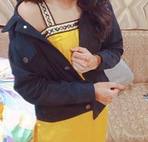 Haldi special Mustard Sleeveless Kurti