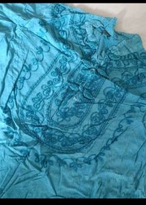 Teal Embroidered Tunic Top