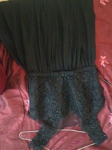 Black Lace Detail Party Dress