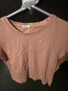 Pink Basic Crop Top - L