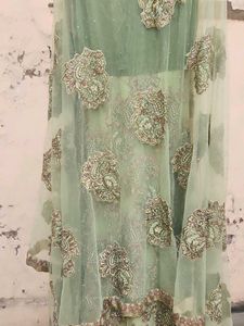 Green Embroidered Ethnic Gown