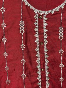 varanga  Elegant Red silk Kurta for medium