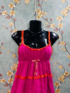 Women pink Ruffled Dress